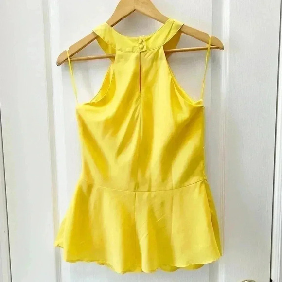 Ricki’s Blouse Sleeveless Peplum Halter Neck Flowy Top Yellow 0/XS - Picture 3 of 14
